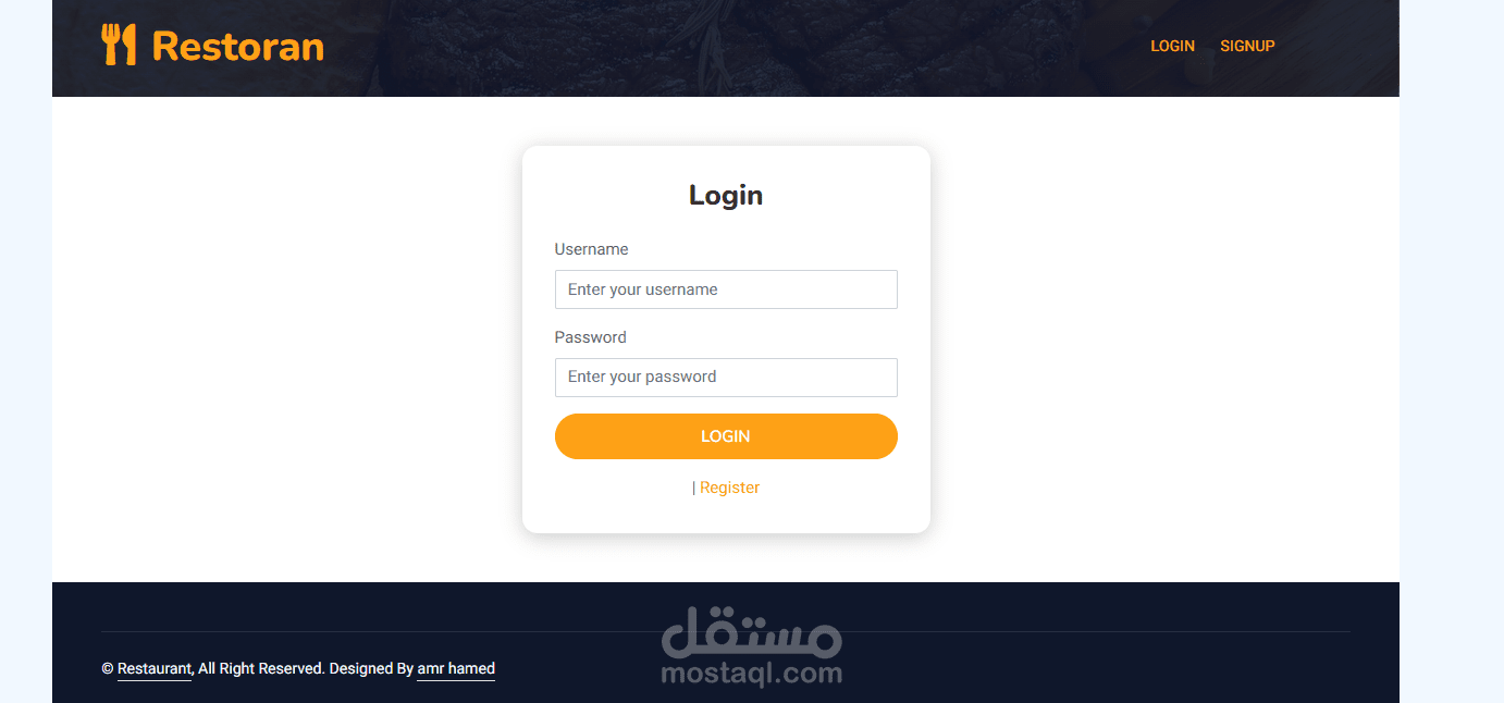 Login and signup page