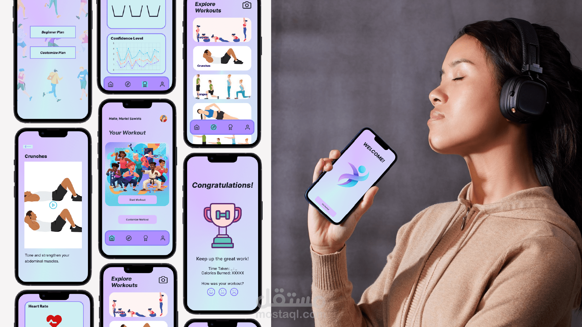 تصميم تطبيق Fitness احترافي باستخدام Figma | UI/UX + Prototype كامل