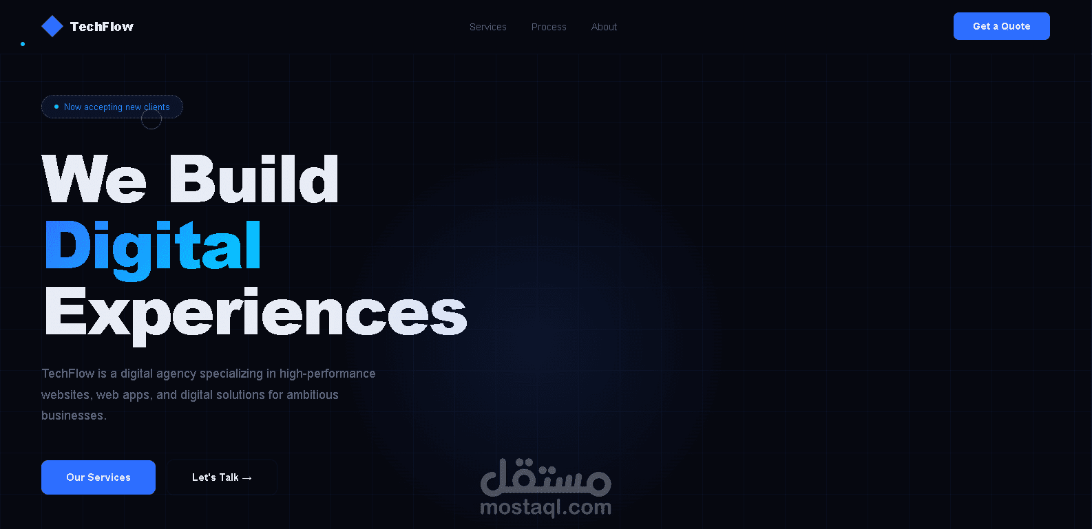 موقع شركة رقمية — TechFlow Agency