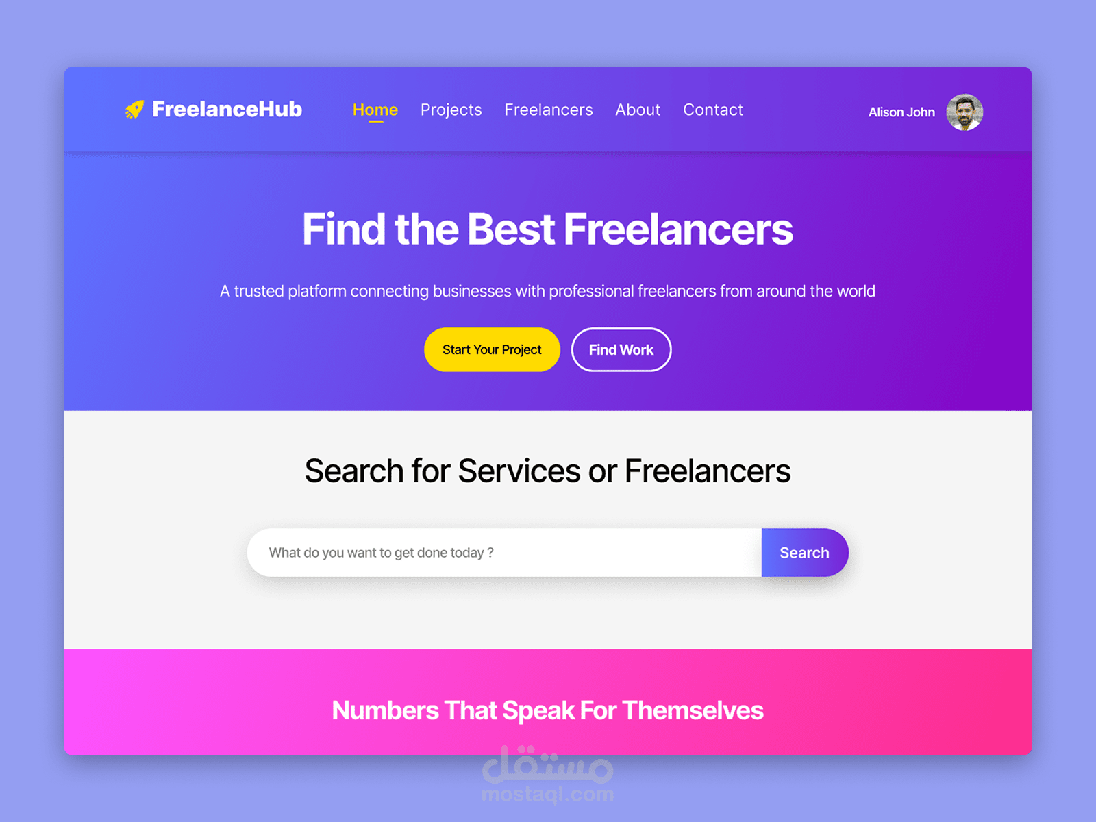 FreelanceHub – Freelancing Platform Web UI Design