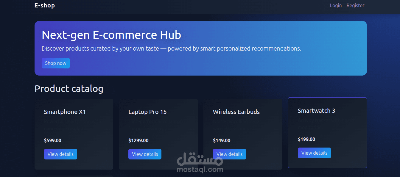 E-commerce platform with recommendation system