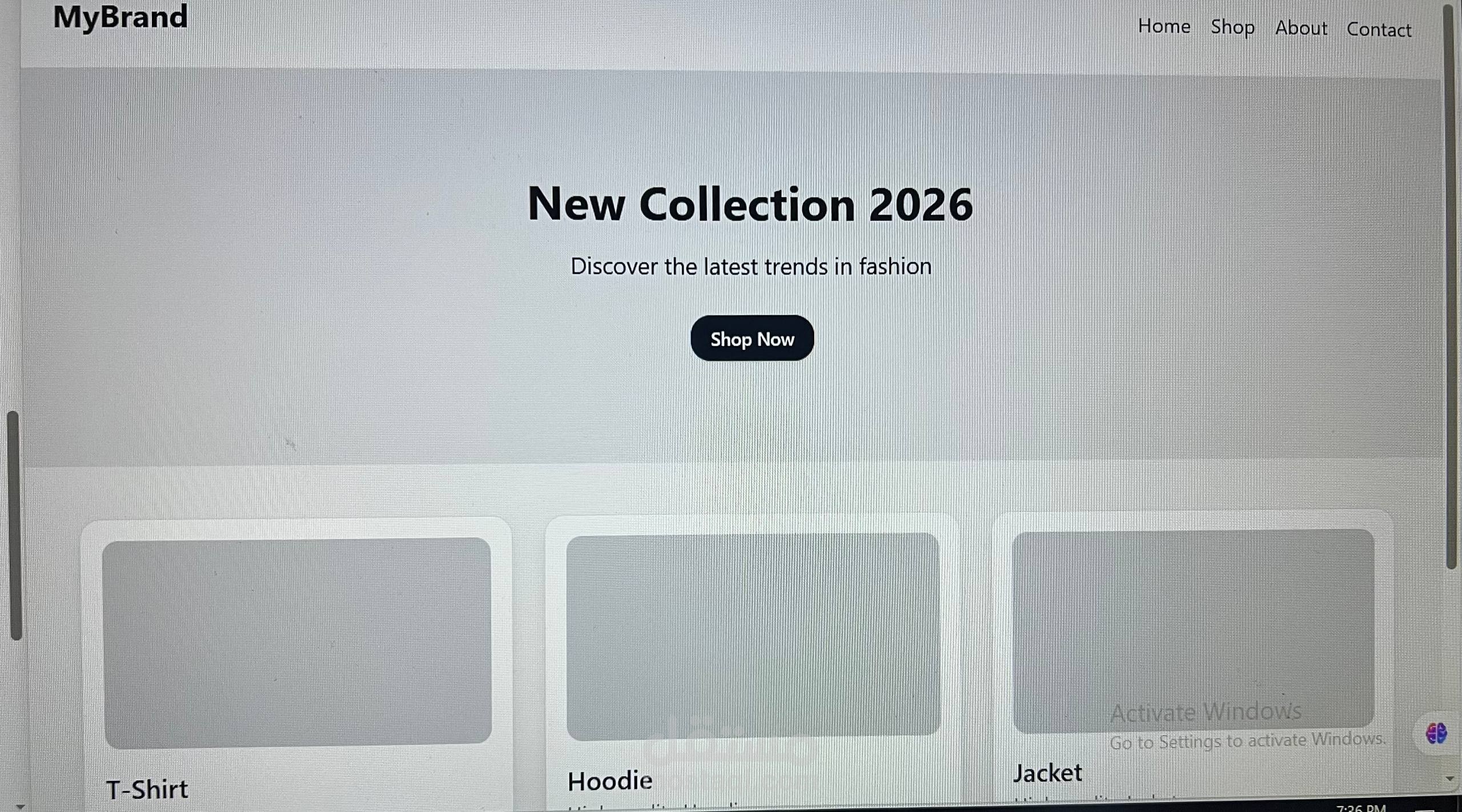 modern and responsive clothing brand website