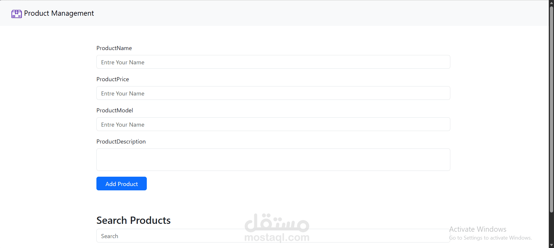 Angular Product Management System