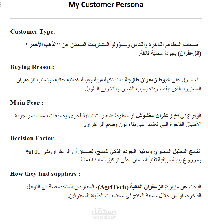 Technical and Market Feasibility Study for Saffron Production in Egypt