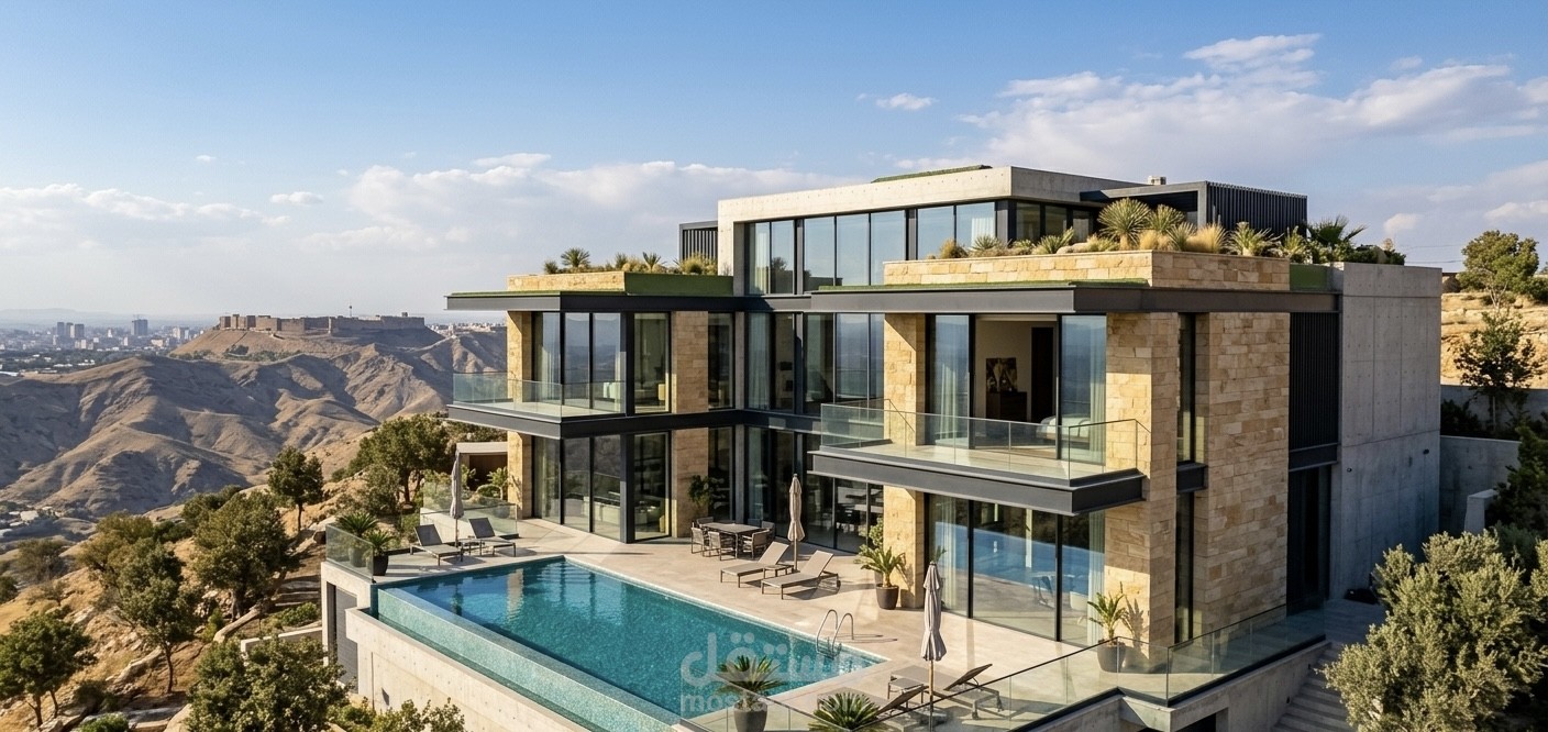 تصميم فيلا عصرية شاهقة (Architectural Design of a Modern Luxury Villa)