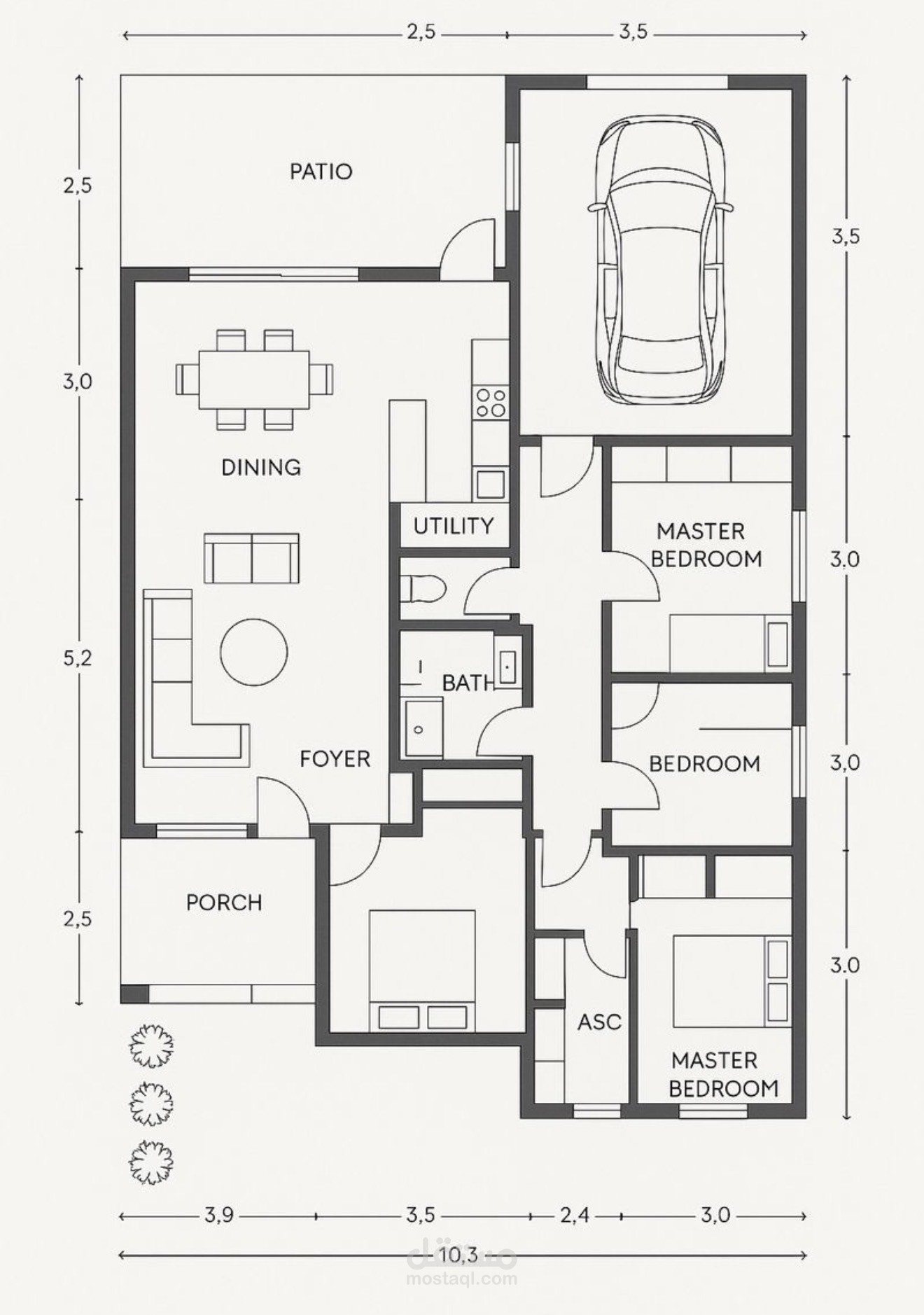 رسم وتعديل مخطط معماري (AutoCAD