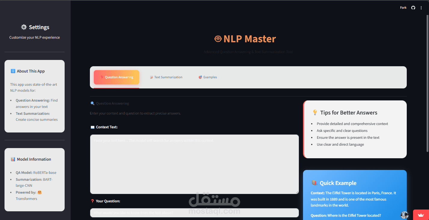 NLP Master, Question answering & text summarization