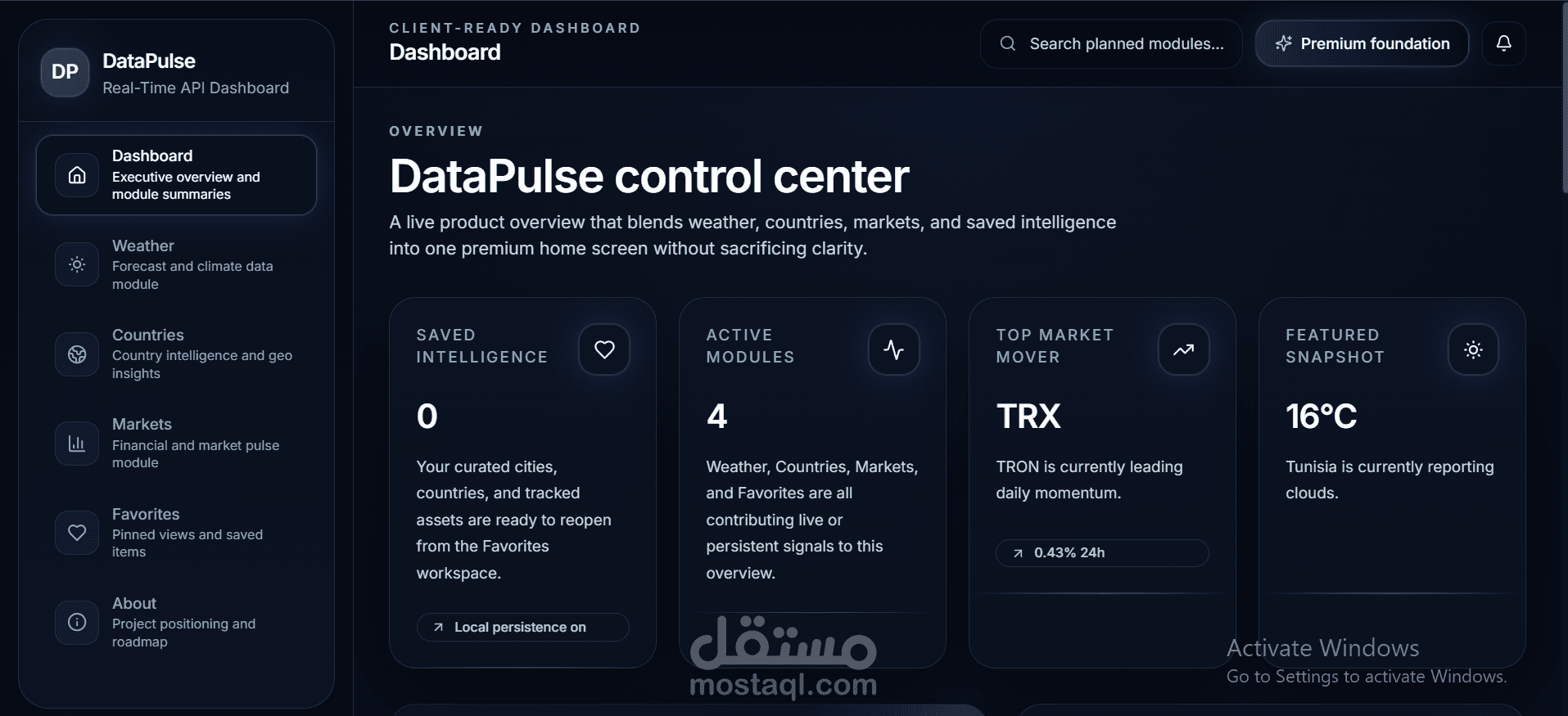 لوحة بيانات لحظية (Real-Time Dashboard) مع تحديث مباشر