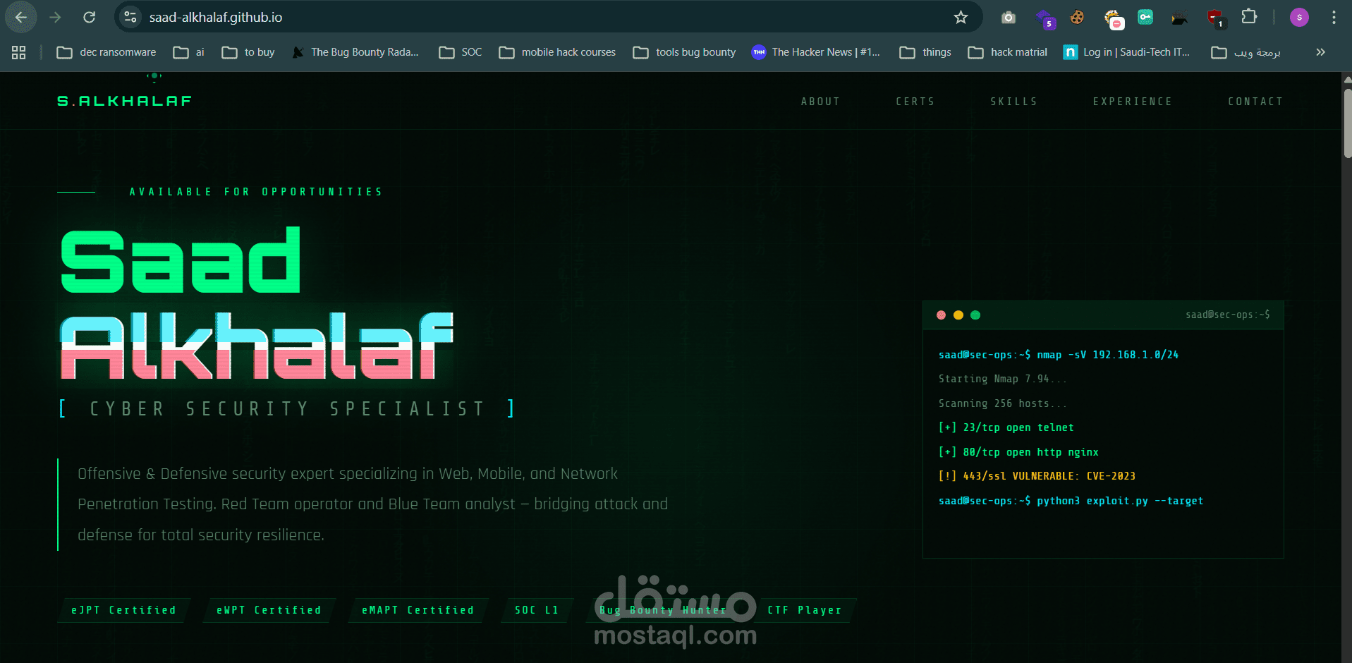برمجة portfolio
