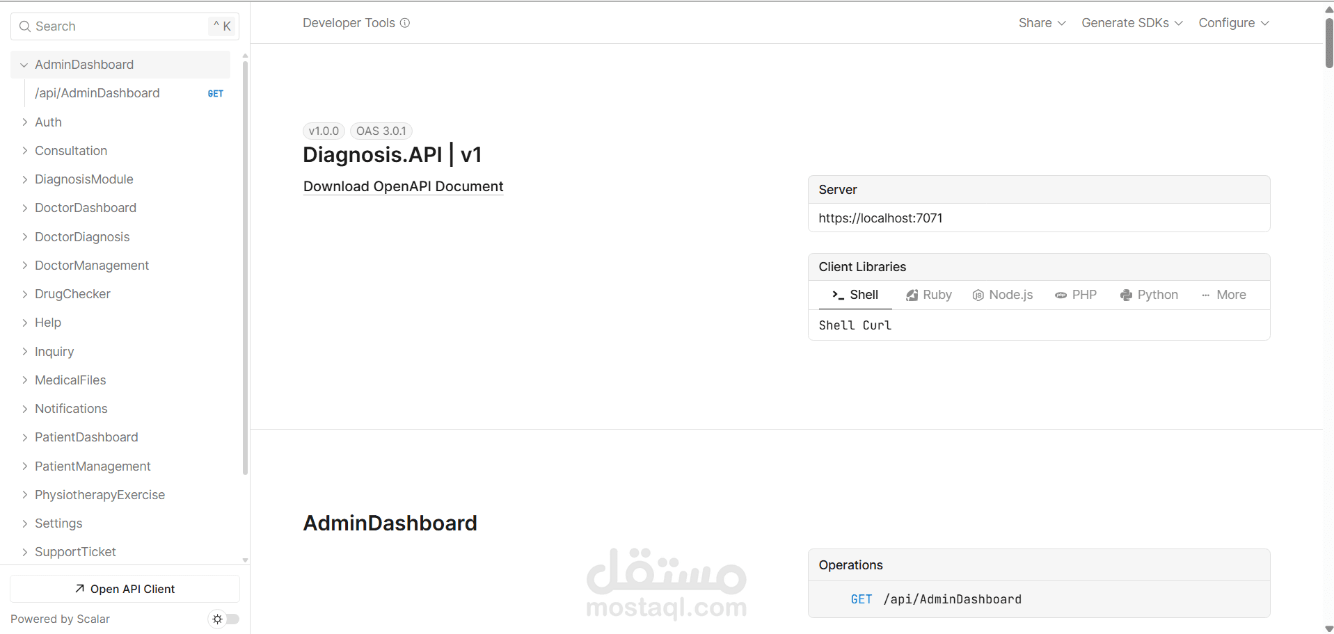 تطوير نظام إدارة مركز علاج طبيعي باستخدام ASP .NET Core وClean Architecture