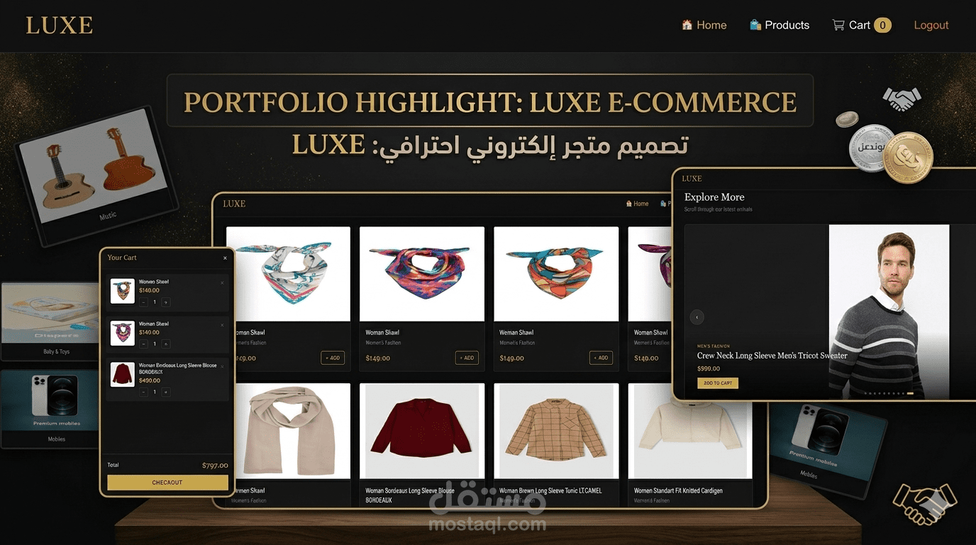 تصميم متجر إلكتروني احترافي (E-Commerce Website)