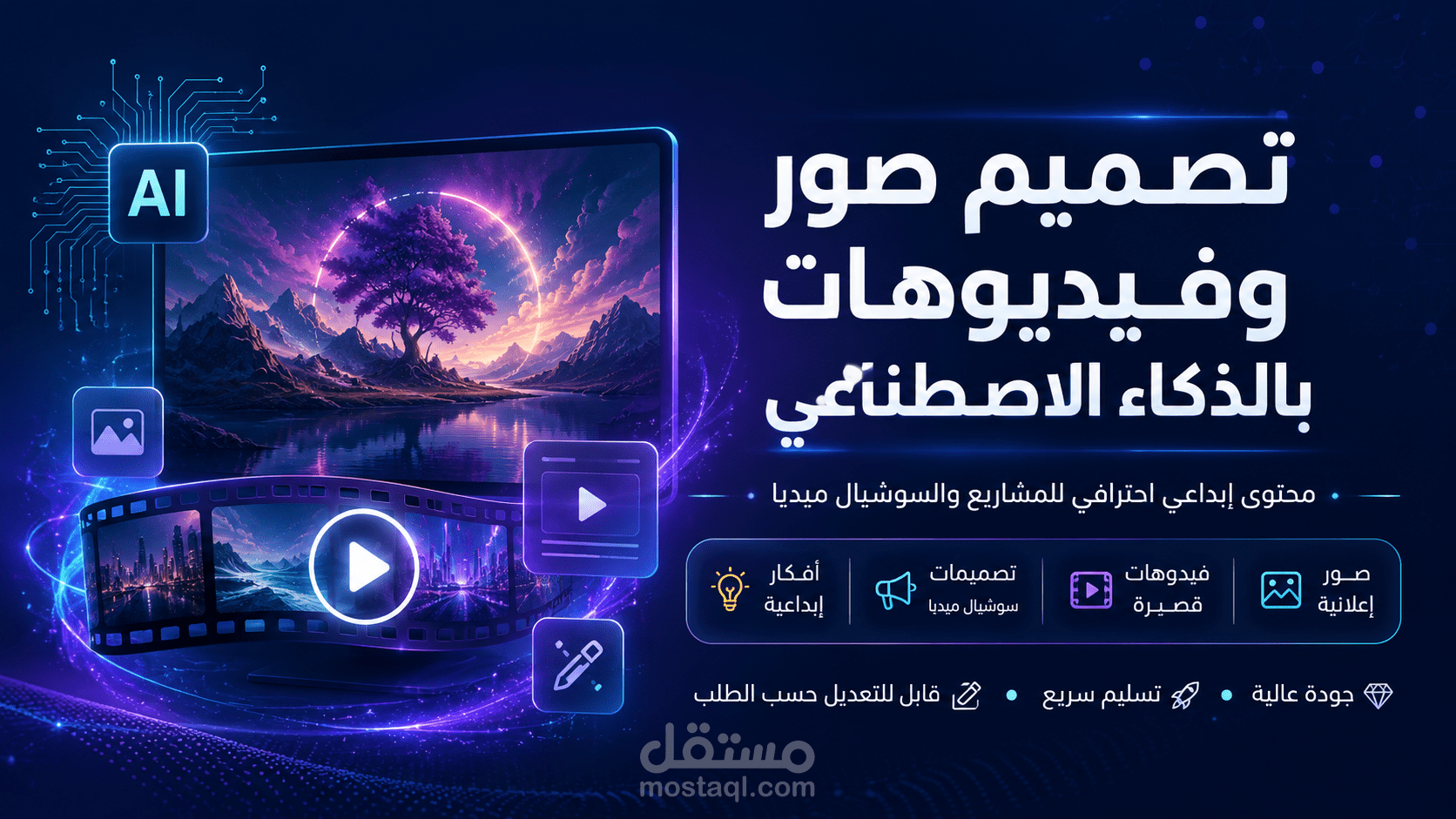 تصميم محتوى بصري بالذكاء الاصطناعي: صور وفيديوهات احترافية