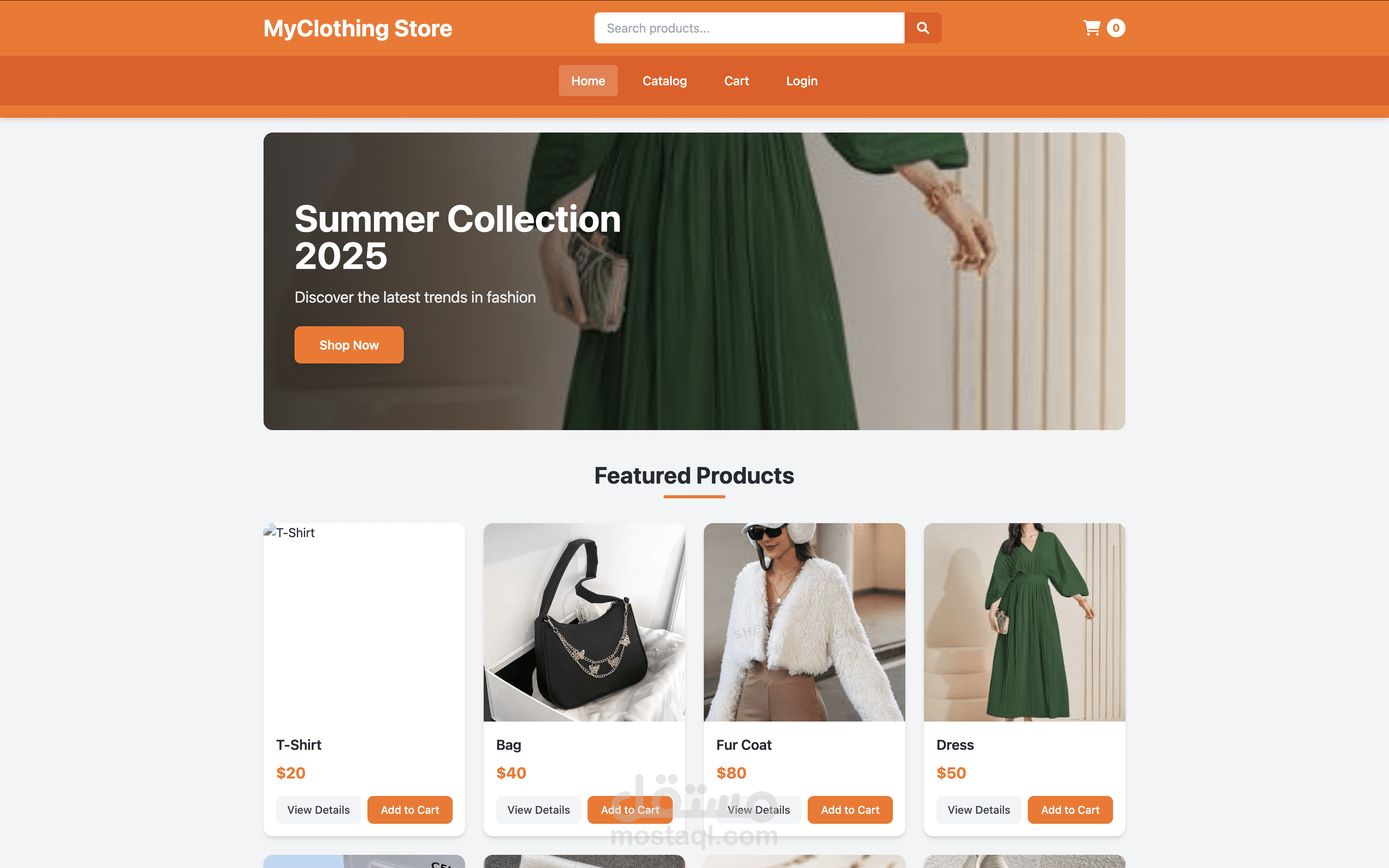 متجر إلكتروني متكامل — ClothingStore E-commerce Web Application