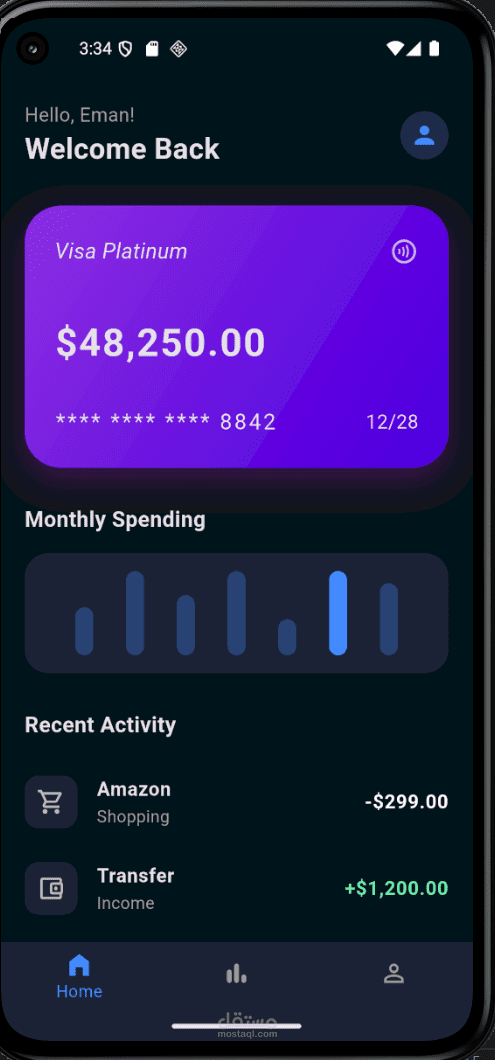Smart Digital Wallet UI | Flutter Dashboard