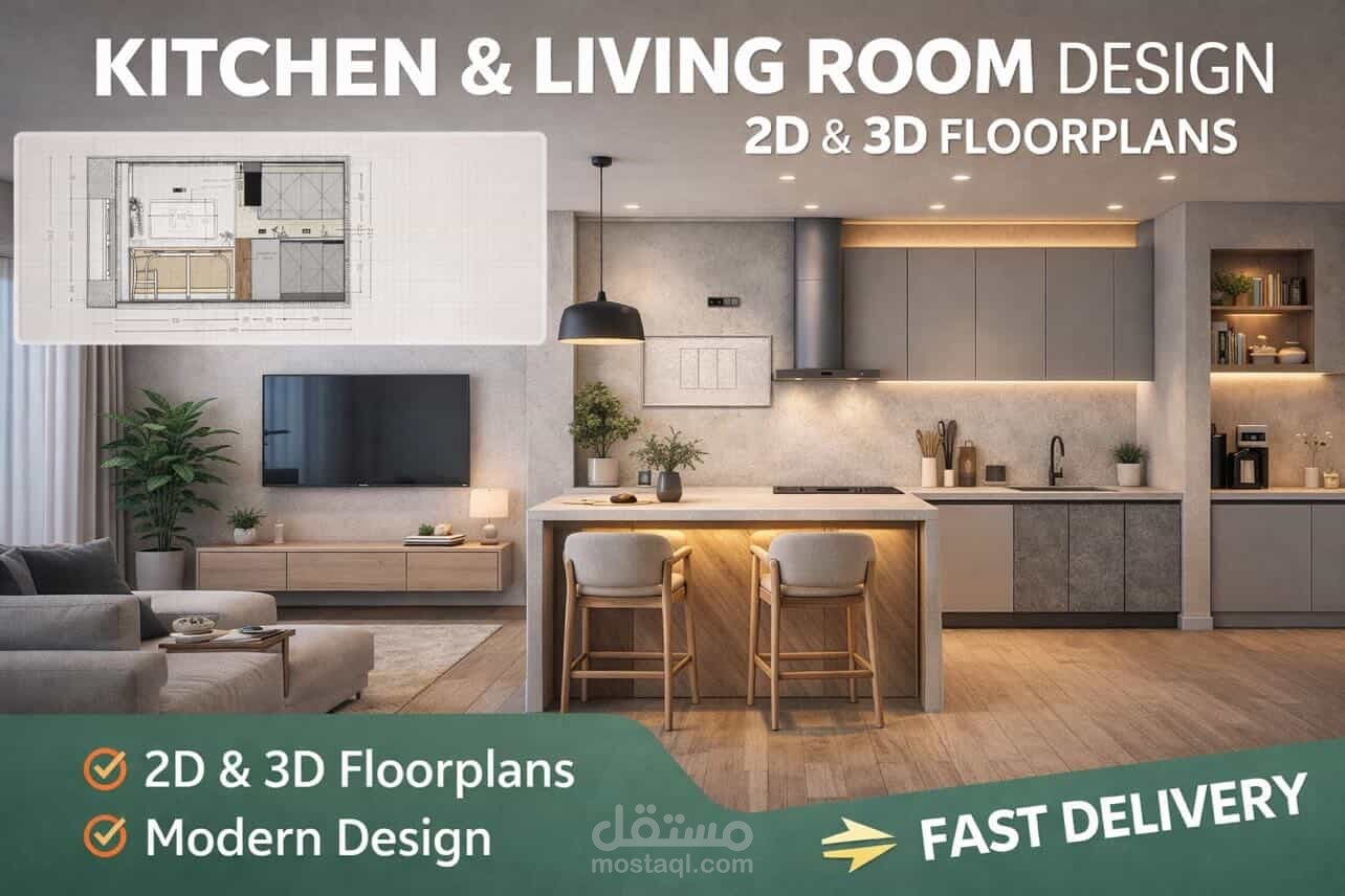 تصميم مطبخ 2D .3D