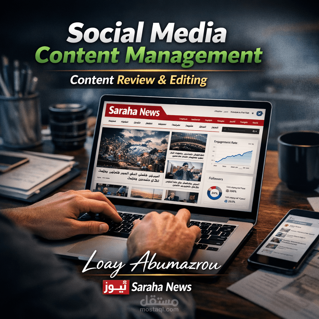 إدارة محتوى صفحة إخبارية "صراحة نيوز" وتحسين جودة النشر