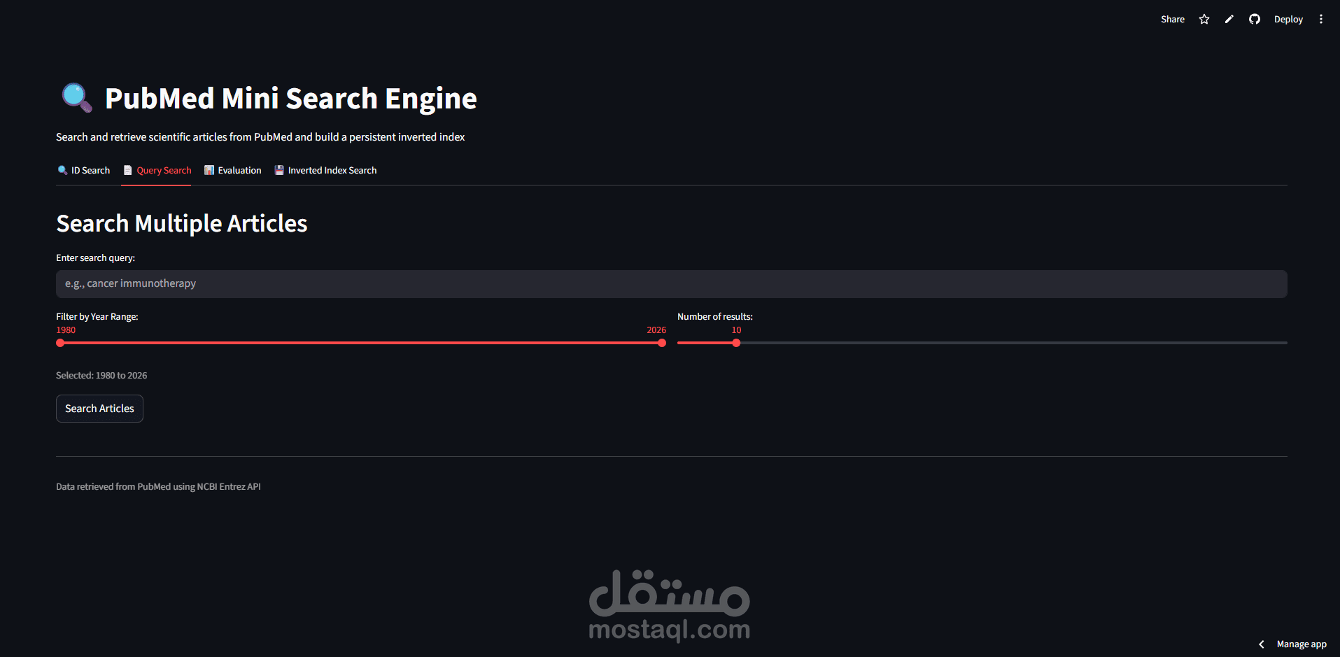 PubMed Mini Search Engine