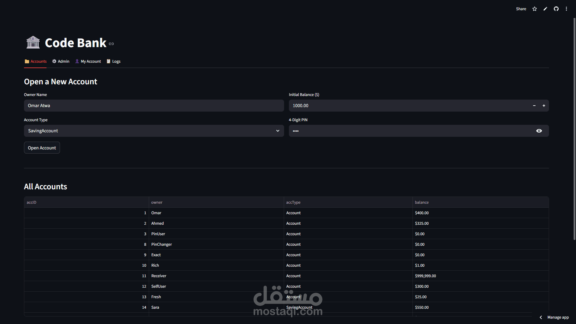 Python banking system