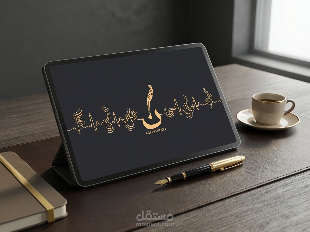 Aqlam Noon | Arabic Calligraphy Logo | YouTube Channel