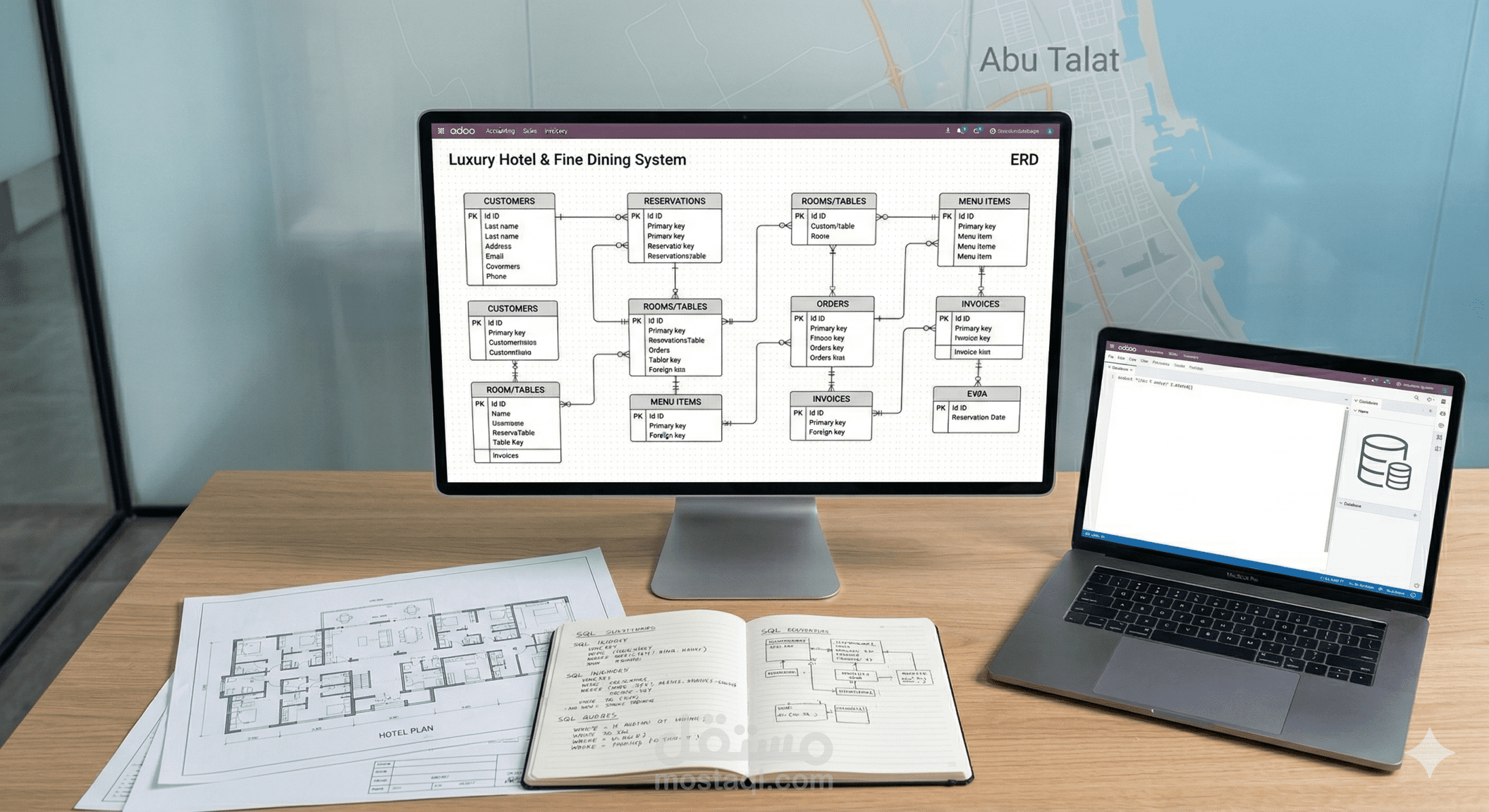 Database analysis for restaurant and hotel management (ERD and SQL)