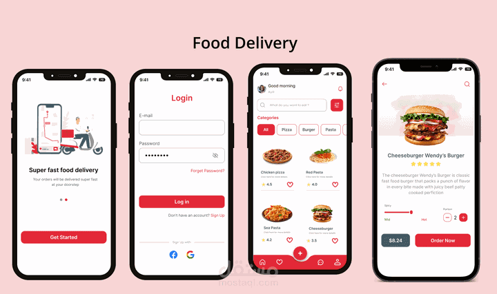 تصميم تطبيق توصيل