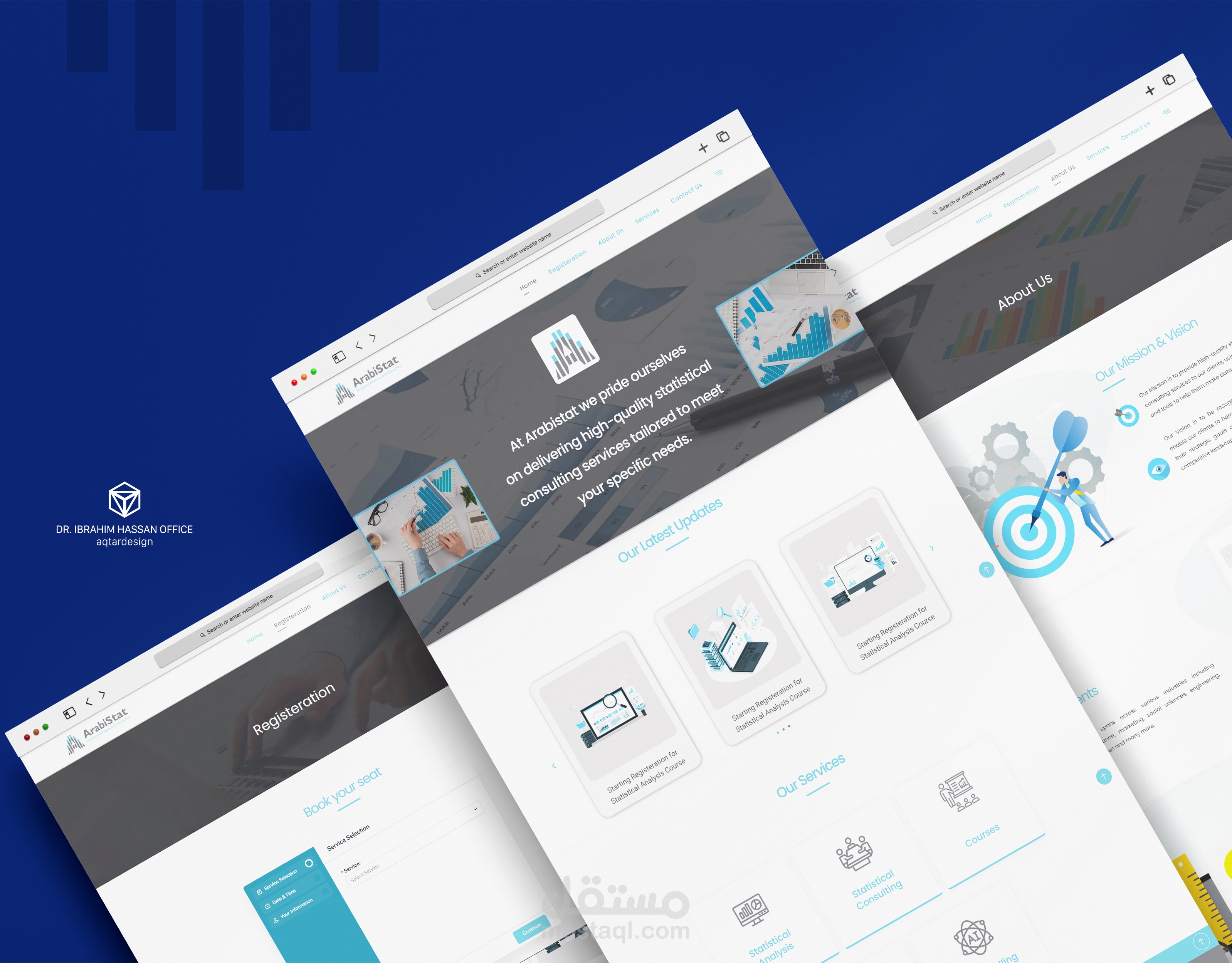 تصميم ويب سايت وبروفايل وكارت لشركة تحليل بيانات