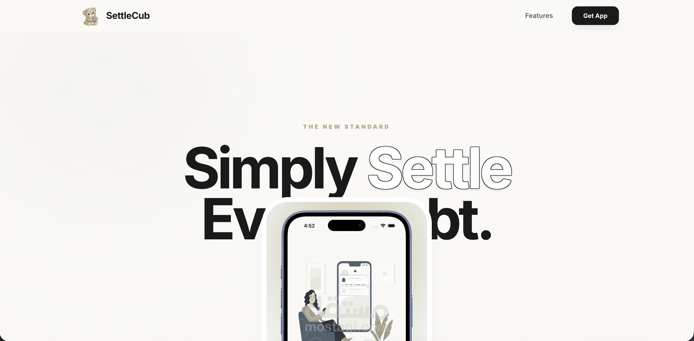 SettleCub – Mobile App Landing Page