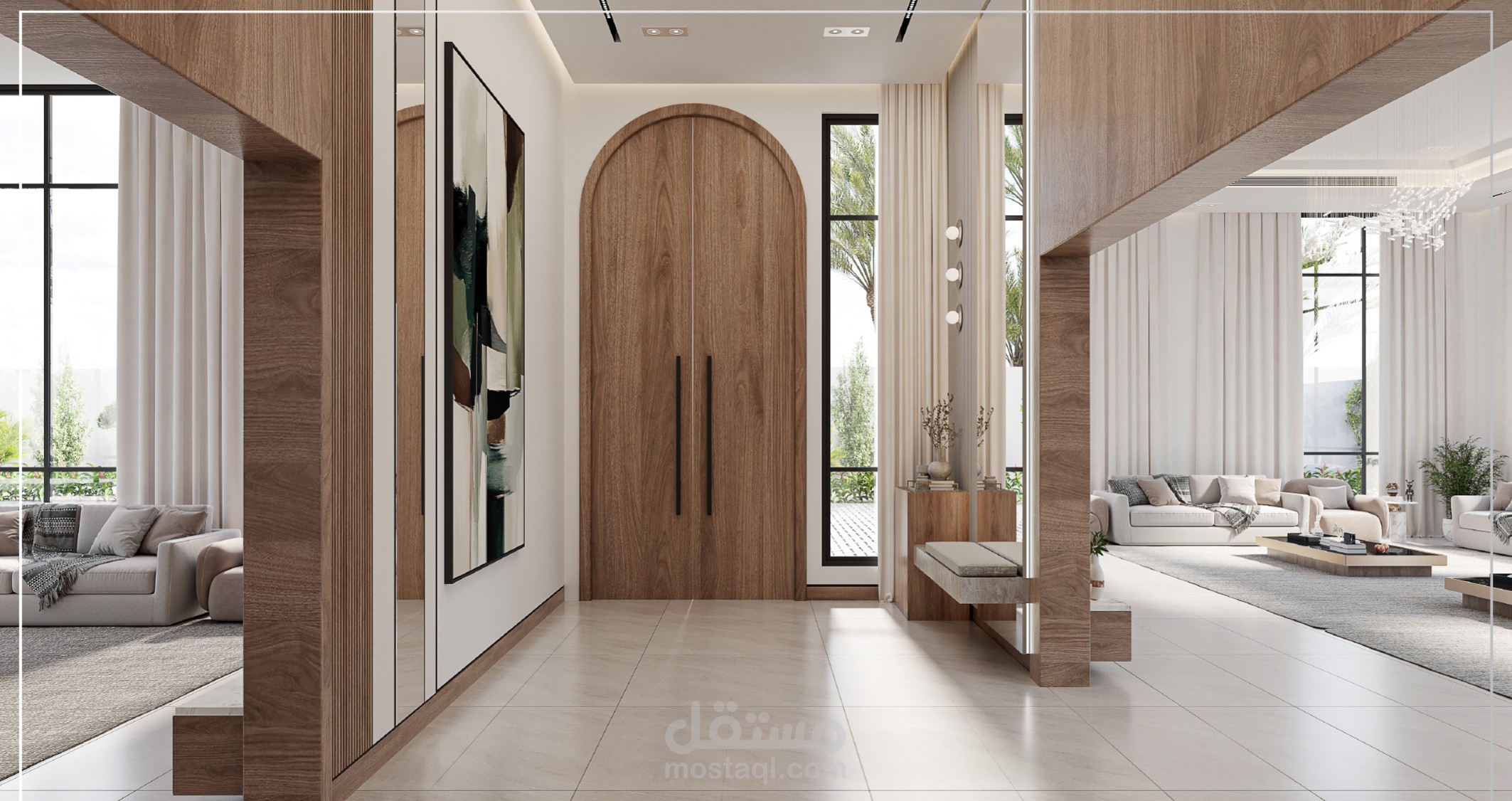 تصميم داخلي عصري لفيلا سكنية بأسلوب أنيق ومتكامل