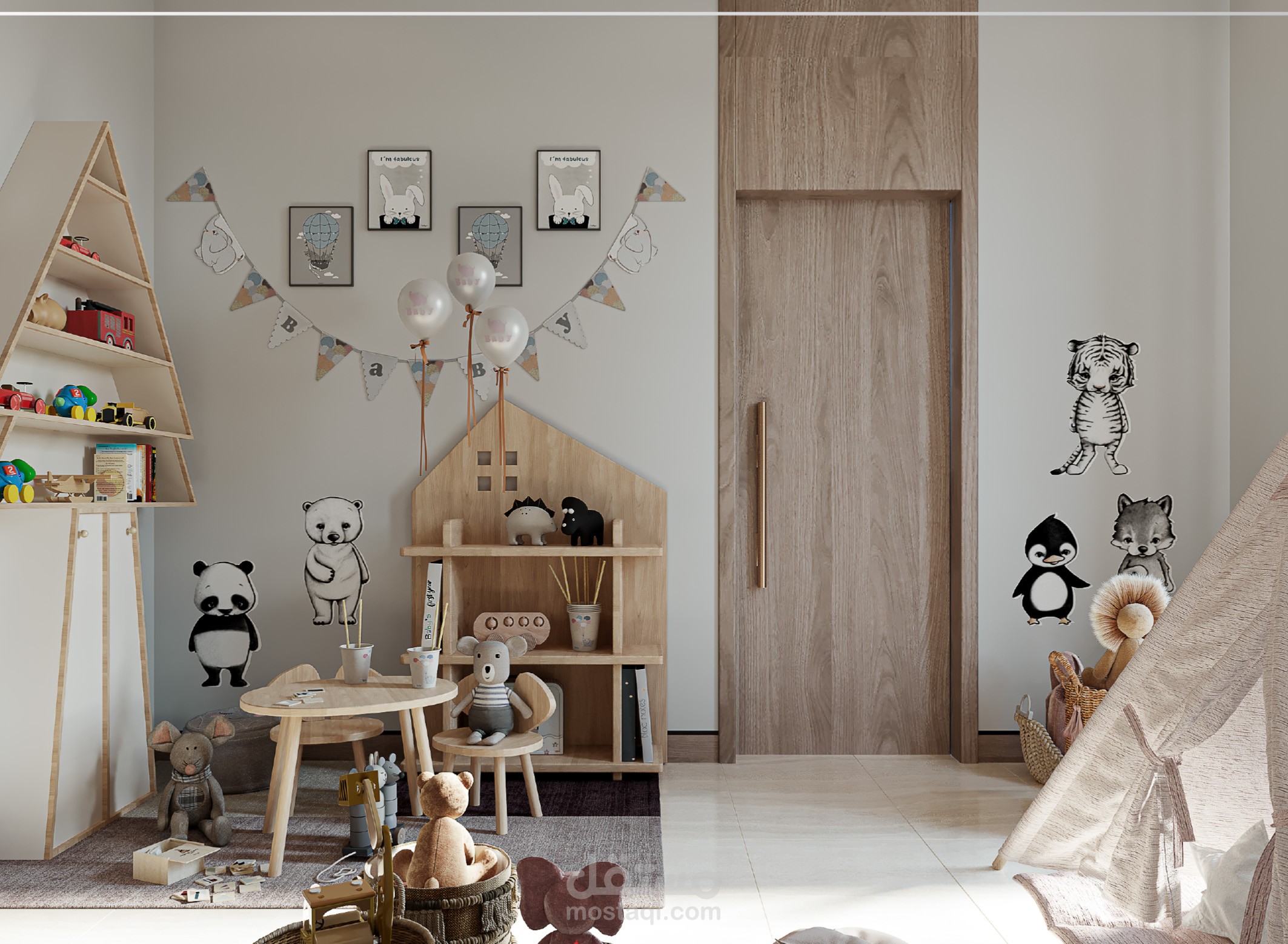 تصميم فراغات ترفيهية متكاملة(غرفة ألعاب-جيم-غرفة رسم..)بأسلوب عصري مبتكر