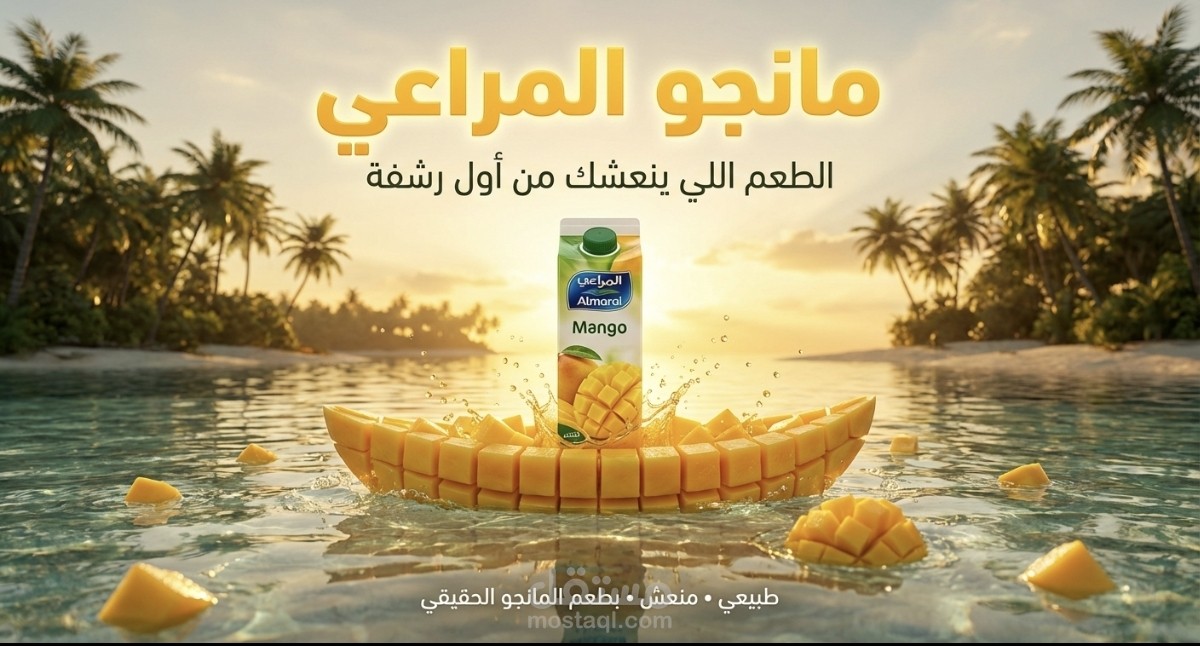 Almarai Mango Juice – Tropical Advertisement Design (Unofficial Concept)