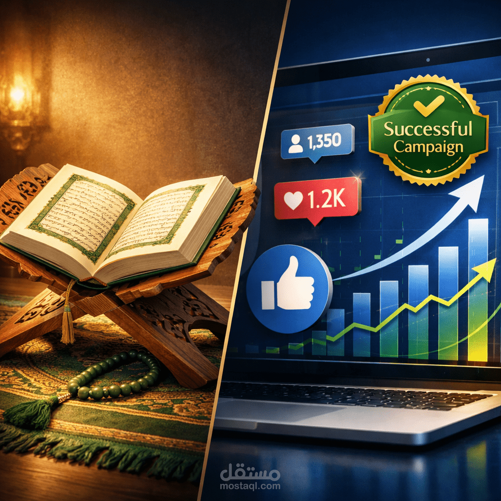 إدارة وحملة إعلانية ناجحة لترويج منصة تعليم القرآن الكريم (فيسبوك & إنستغرام)