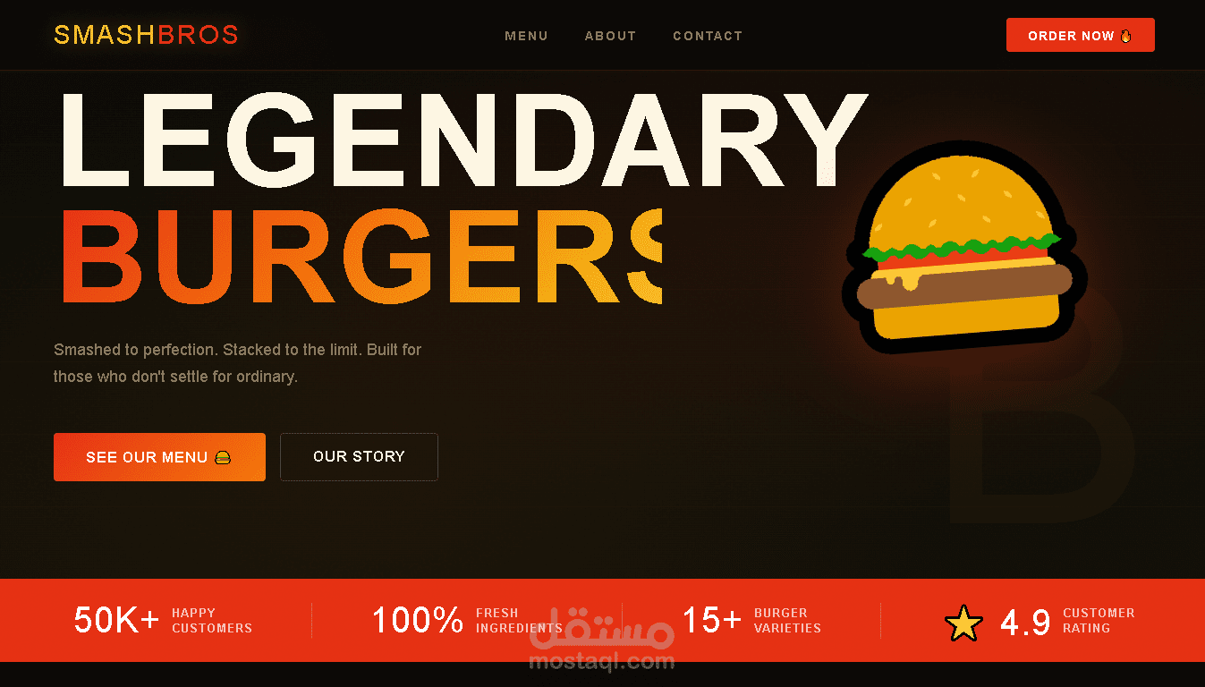 Burger Restaurant Landing Page