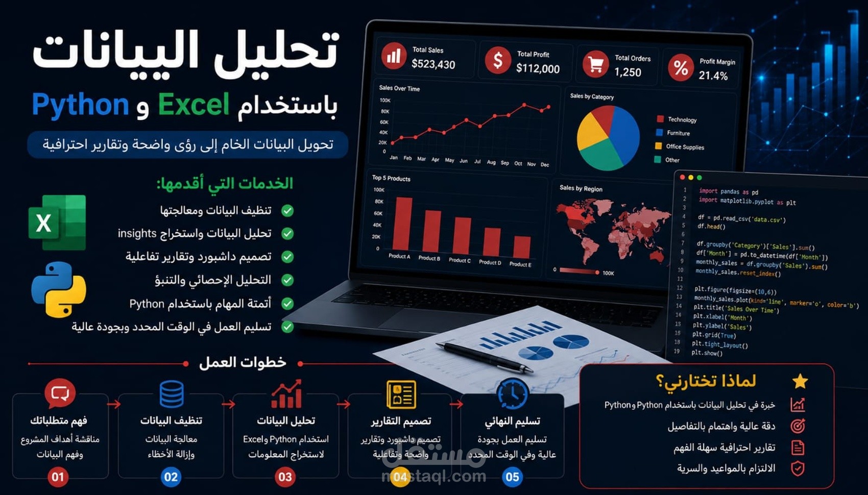 تحليل البيانات باستخدام Excel و Python