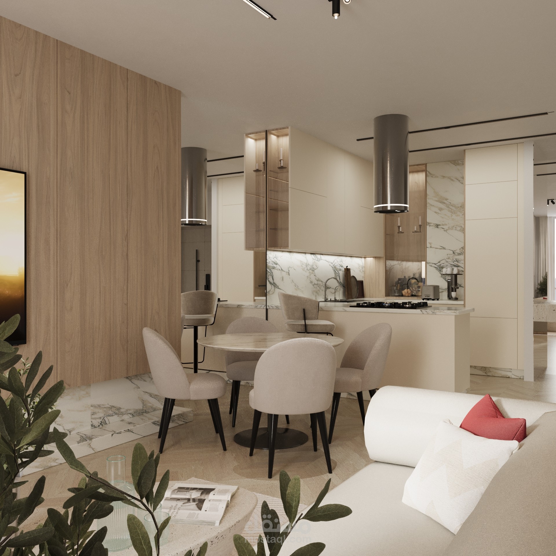 Main Living Space – Studio Design in Dubai Hills (Alternative Scheme)