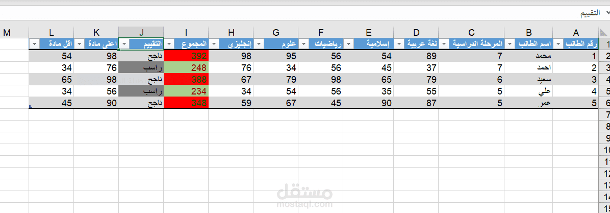 تصميم وتنظيم سجلات بيانات إلكترونية باستخدام Excel