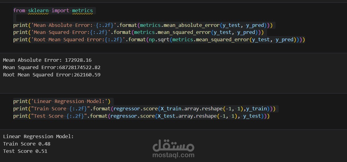 نموذج تعلم آلي لتوقع أسعار المنازل باستخدام Linear Regression