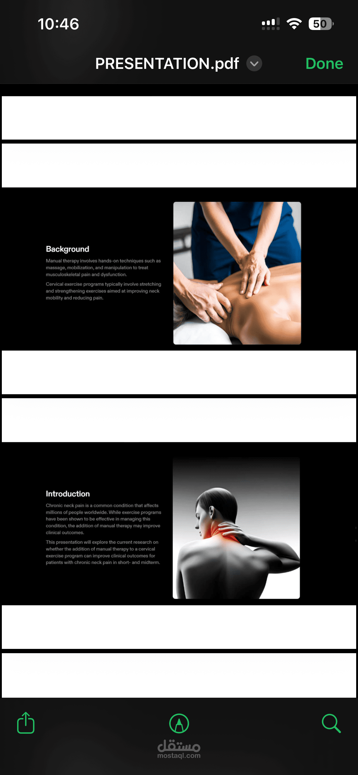 برزنتيشن لتخصص العلاج الطبيعي