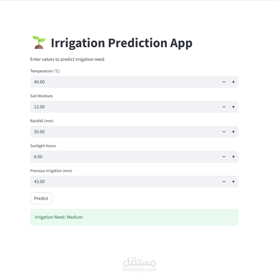irrigation need prediction