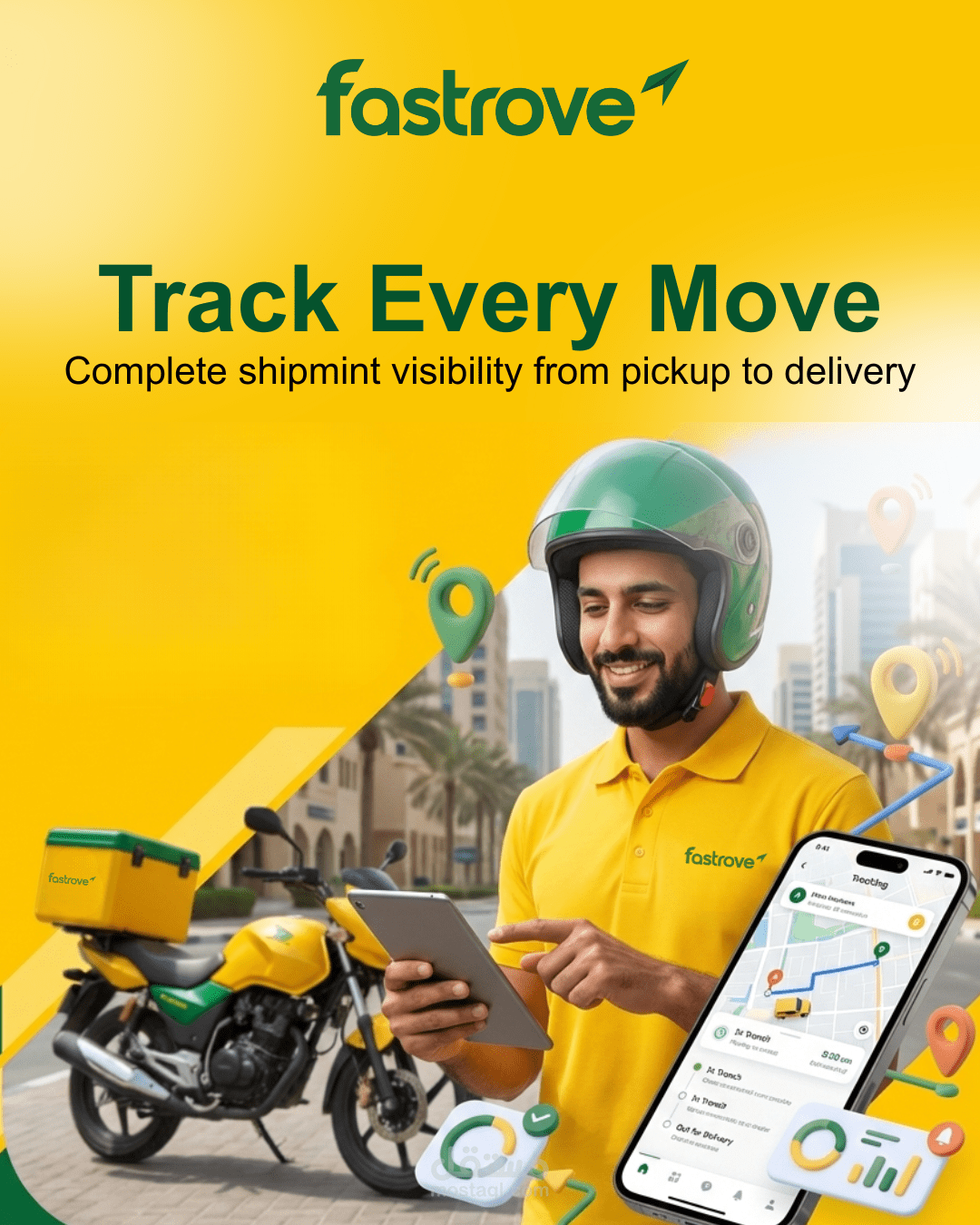 Social media designs for a shipping company