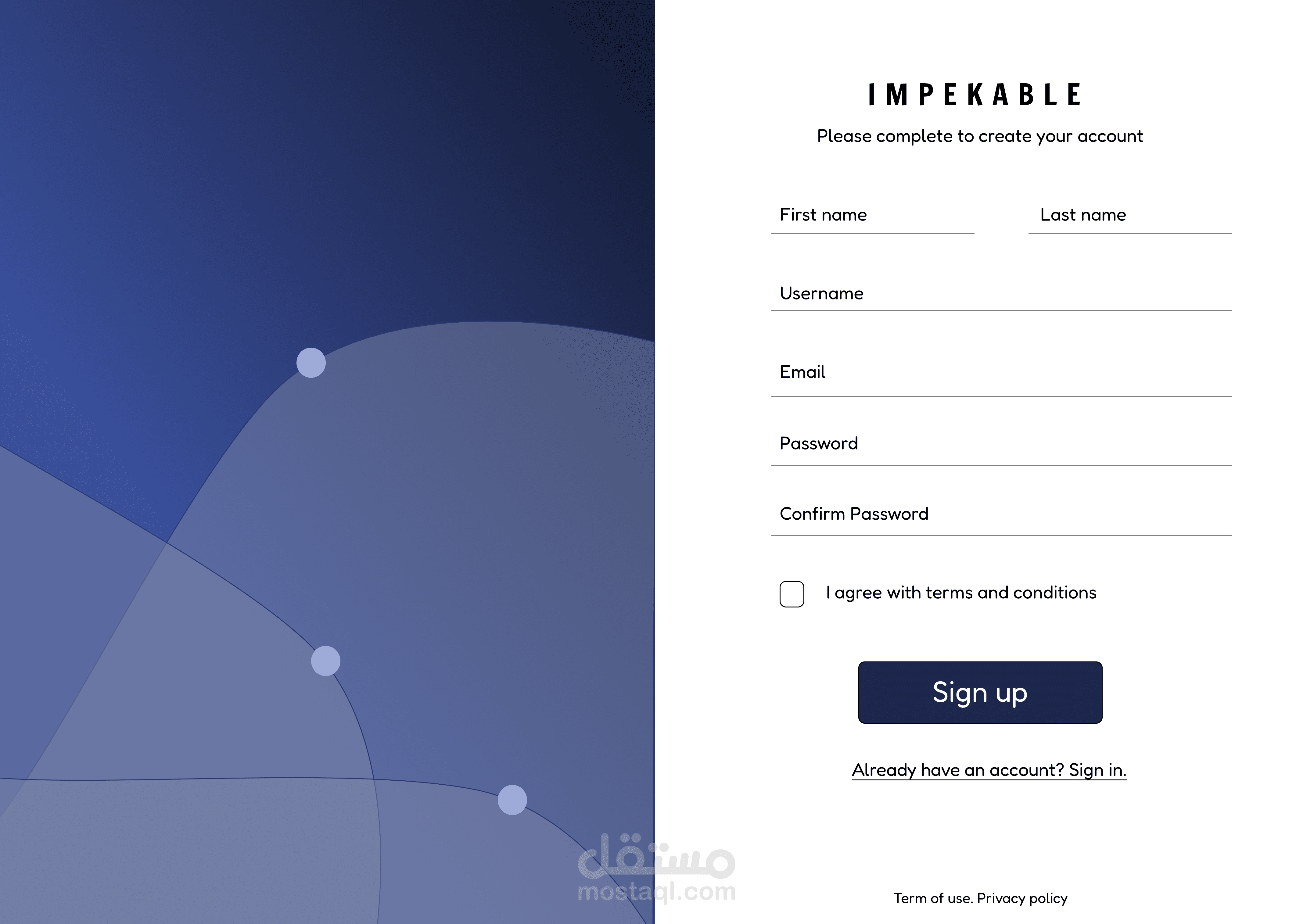 sign up page design made in Figma