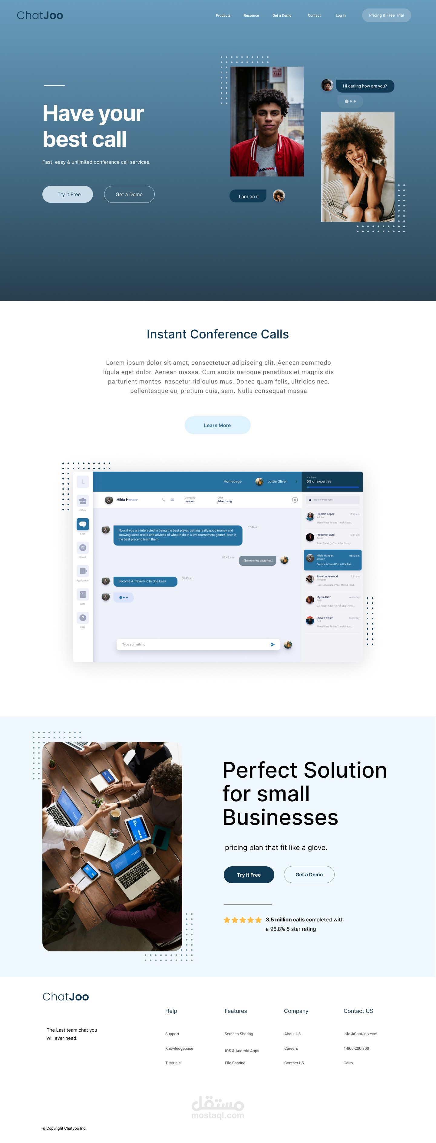 ChatJoo – UI/UX Design & Landing Page for Communication App