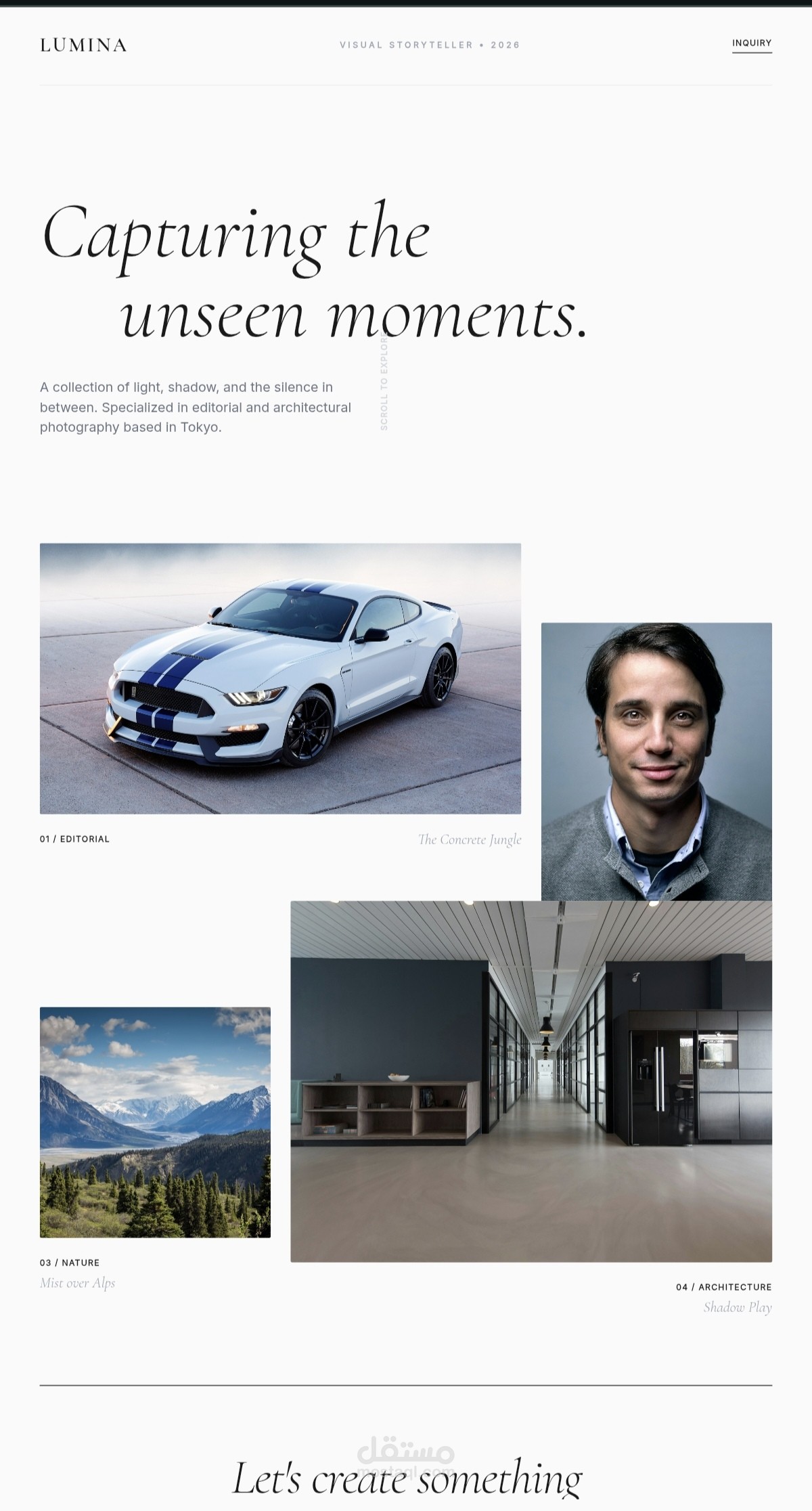 Lumina: Photography Portfolio & Visual