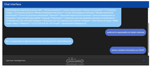 شات بوت ذكي قائم على RAG للإجابة الآلية عن استفسارات الطلاب (GenAI)