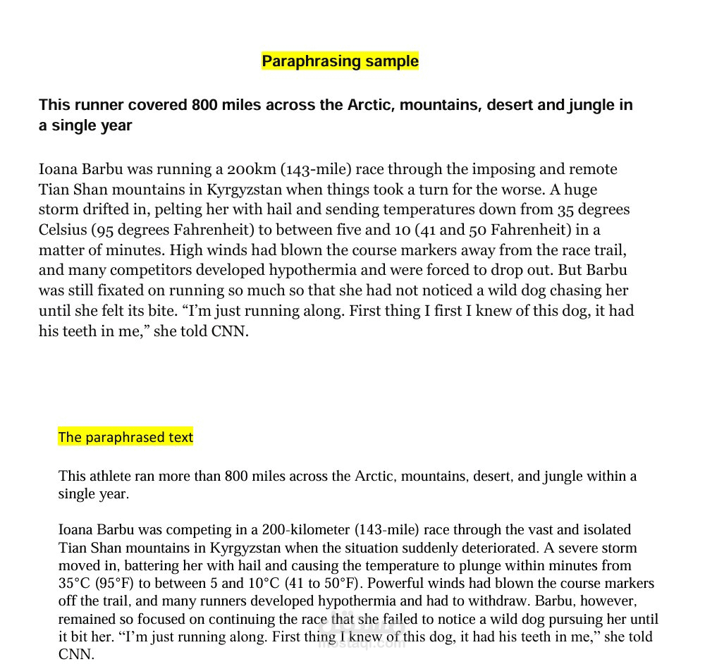Paraphrasing (إعادة الصياغة)
