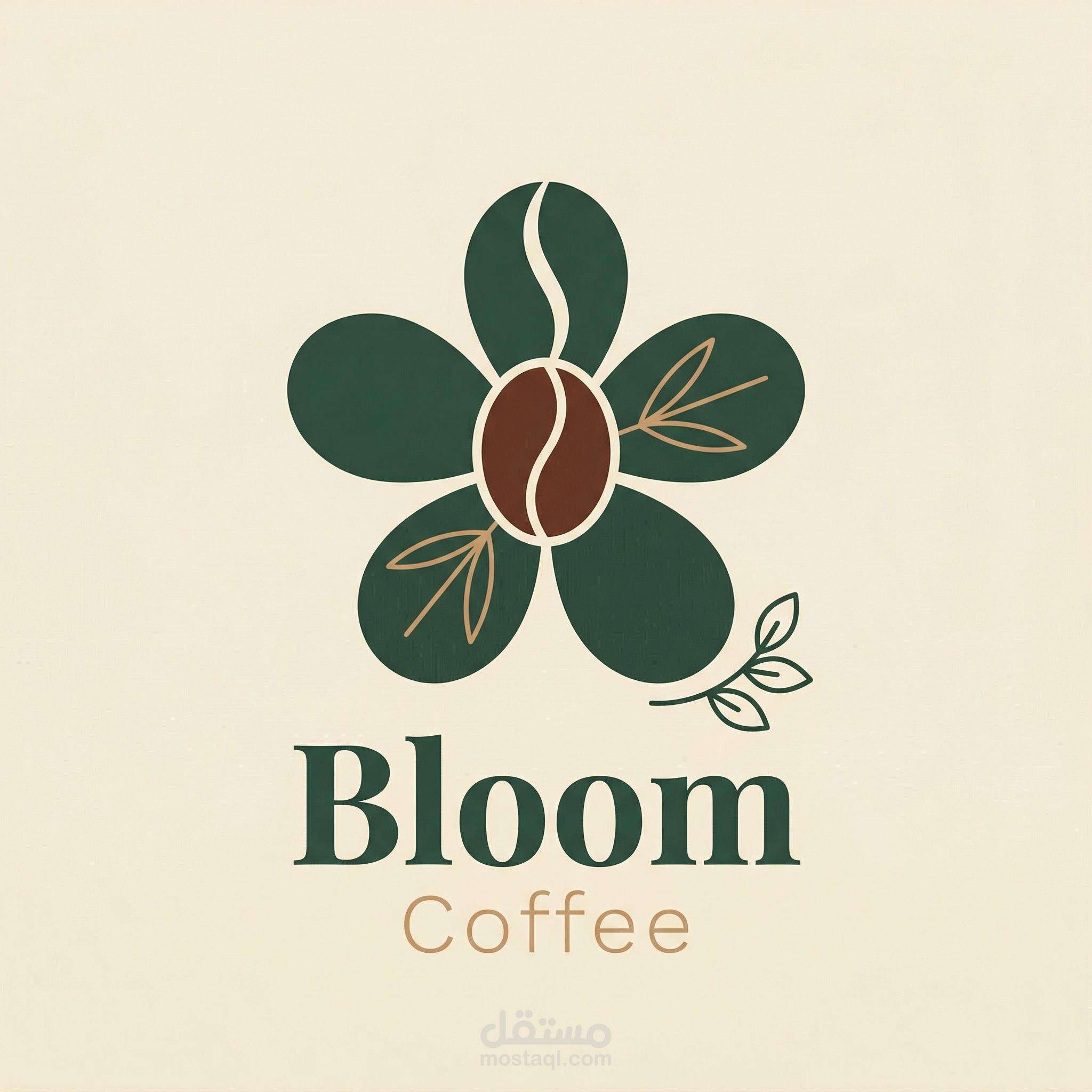 تصميم هوية بصرية كاملة لمقهى Bloom Coffee — لوجو + محتوى سوشيال ميديا احترافي