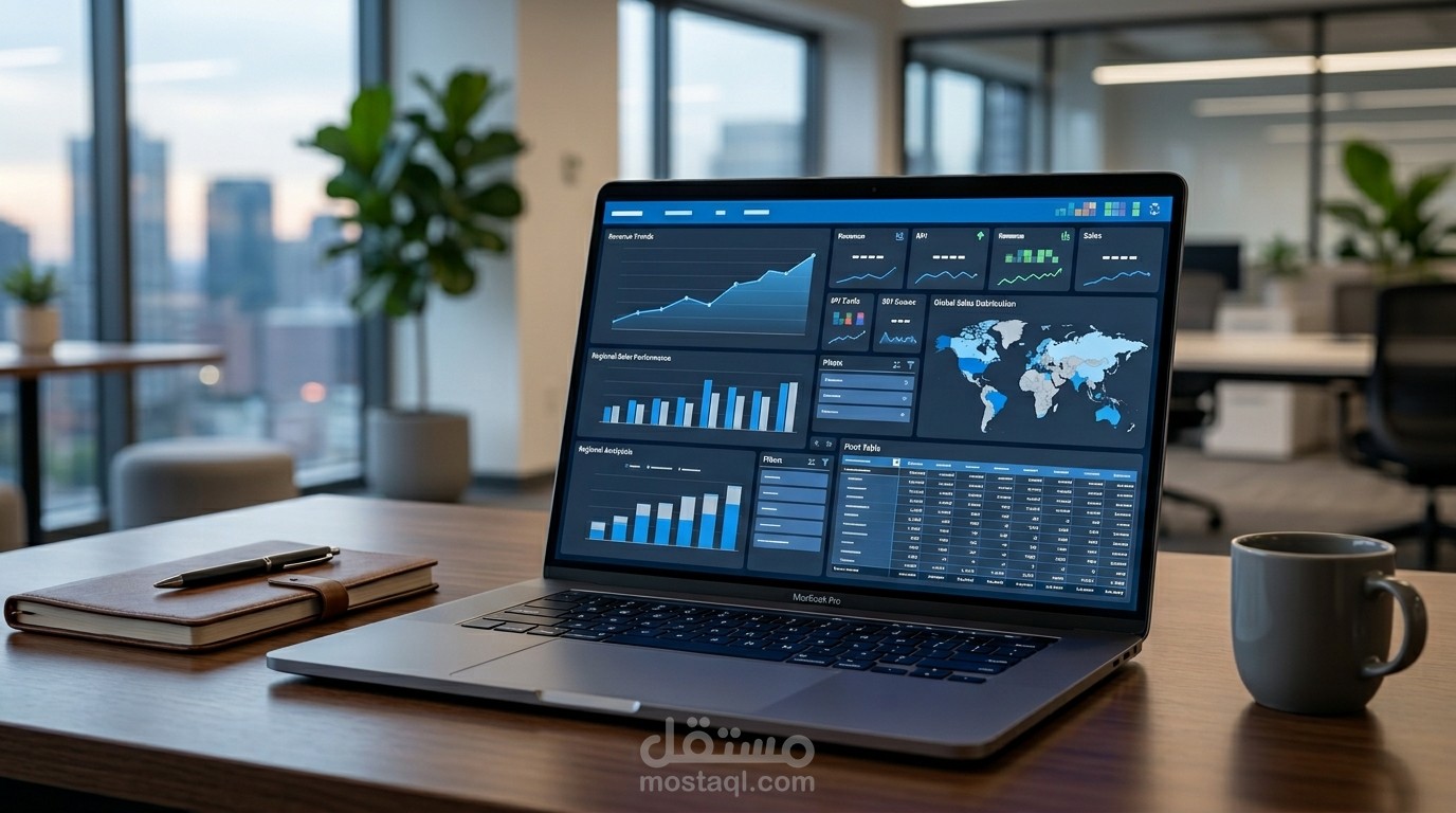 تصميم لوحة تحكم احترافية لتحليل المبيعات باستخدام Excel