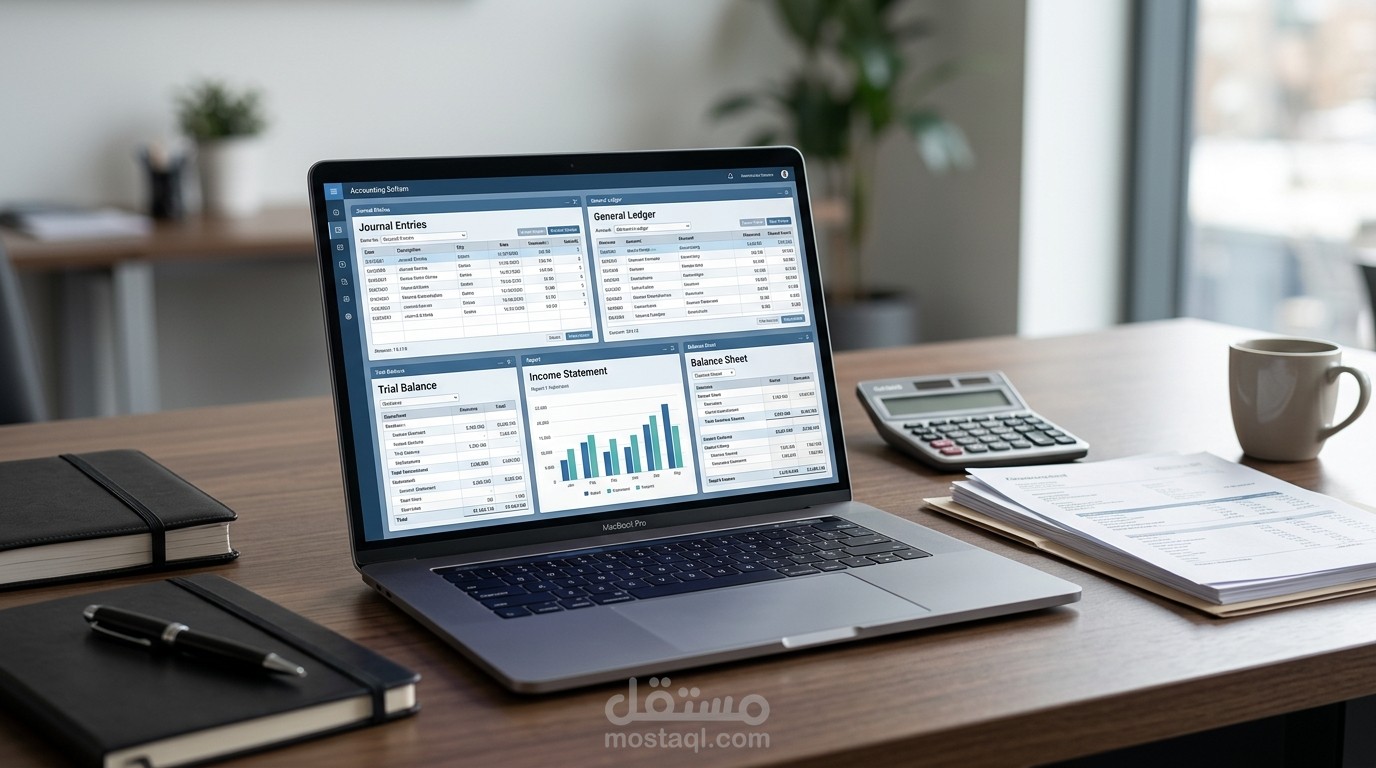 إنشاء نظام محاسبي متكامل على إكسل مع تقارير مالية تلقائية