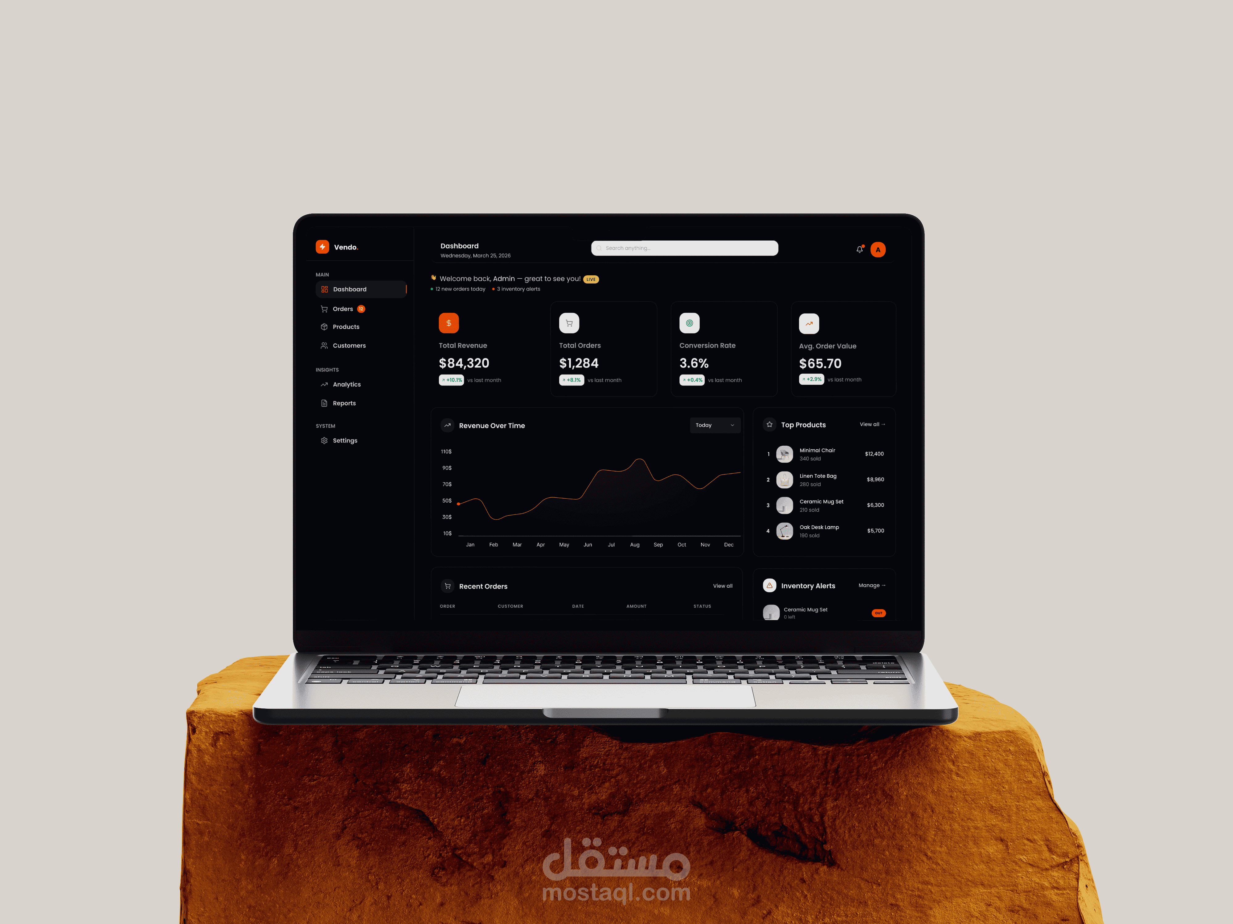 Vendo — E-Commerce Admin Dashboard