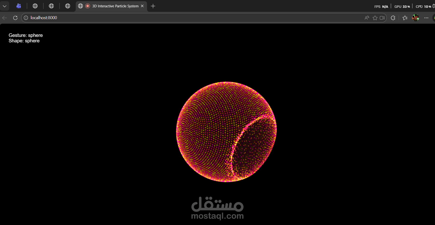 3D Interactive Particle System