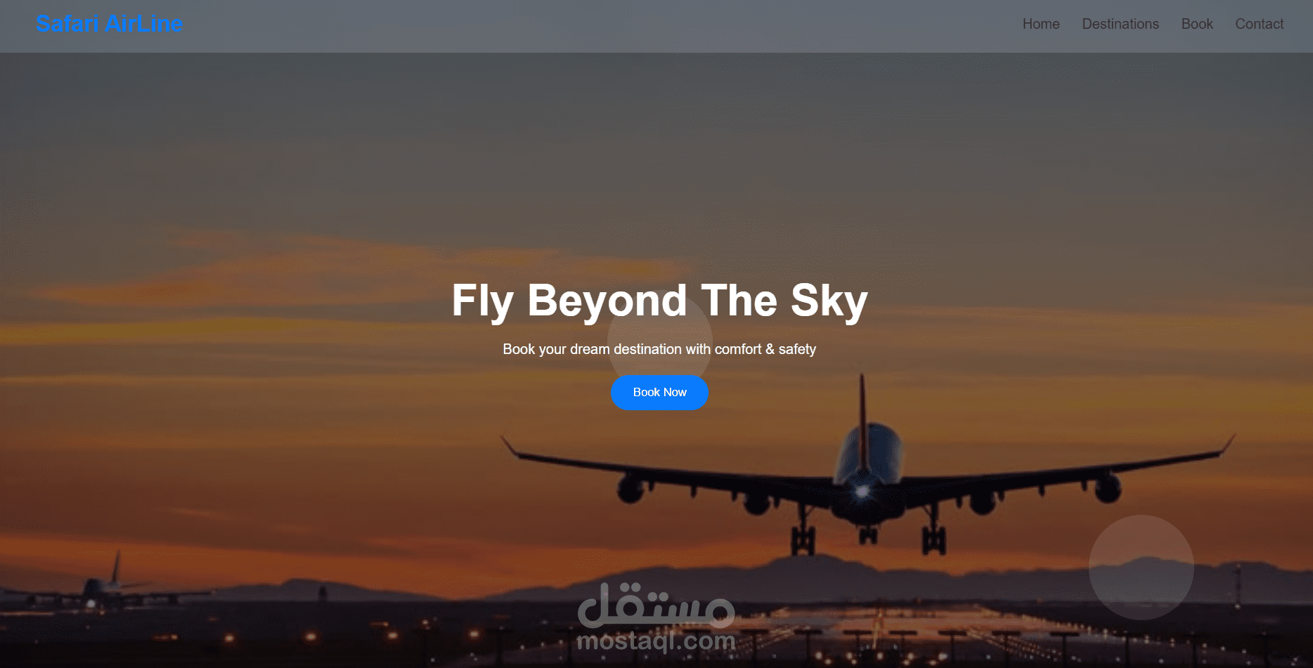 Landing Page(Safari Airline)